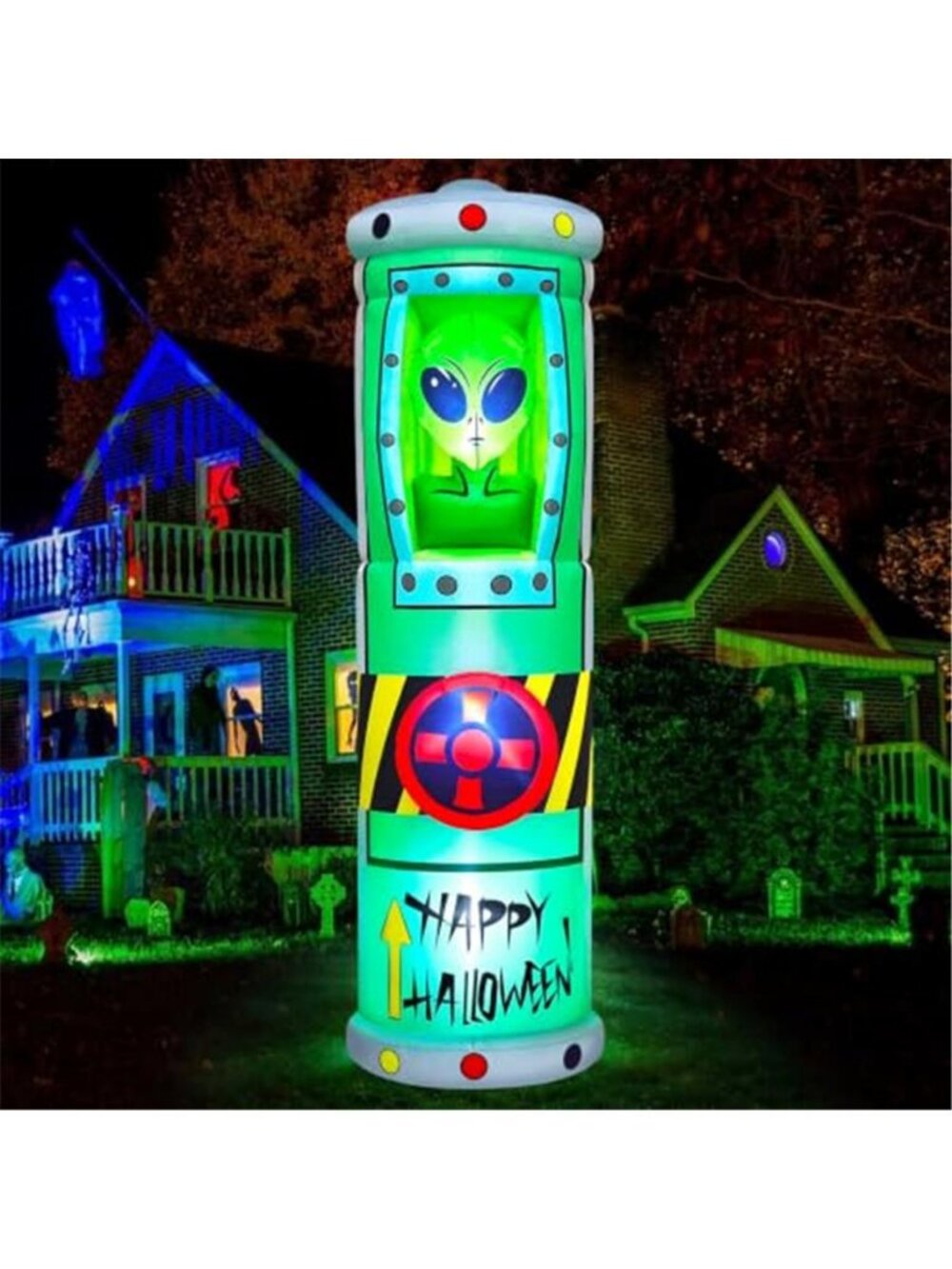 Danxilu 8FT Halloween Inflatable Blowups Alien Decoration with LED Lights